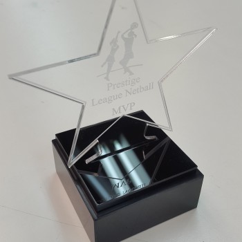 Clear acrylic with engraving